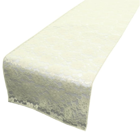 

Light Weight Floral Sheer Lace Table Runner / Wedding Table Top Décor (Pack of 8) Ivory