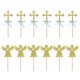 thumbnail image 5 of EeaseMX 24 piezas (2 paquetes) de adornos para tartas con forma de cruz y ángel, palillos brillantes para cupcakes, decoración para fiestas, bodas, cumpleaños, festivales (lazo azul), 5 of 8