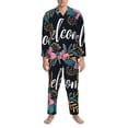 thumbnail image 3 of Rocae Floral Welcome Sign for Men's Pajamas Set Mens Pjs Sets Long Sleeve Button Down Sleepwear-Small, 3 of 7