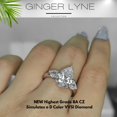 thumbnail image 6 of Pear Engagement Ring for Women by Ginger Lyne 3.78 Ct Sterling Silver Wedding Rings, 6 of 7