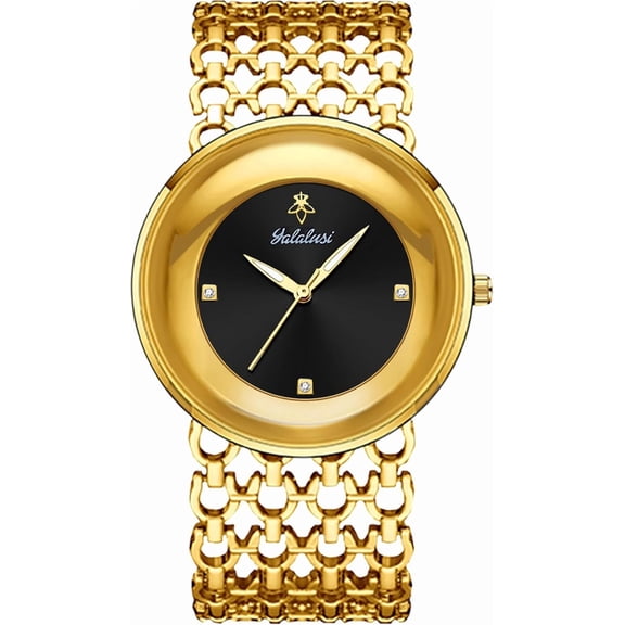 Women's Luxury Quartz Watch with Stainless Steel Mesh Link Bracelet, Elegant Round Dial with Crystal Accents, Waterproof Ladies Dress Wristwatch,Fashion Gift for Women