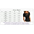 thumbnail image 3 of Povozer Short Sleeve T Shirts for Women Slim Fitted Shirt Fashion Cutout Front Tops Tee Tshirts Trendy(Black,S), 3 of 5