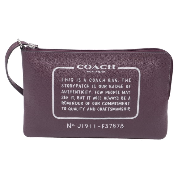 Pre-Owned Coach Wrislet Pouch in Burgundy Leather