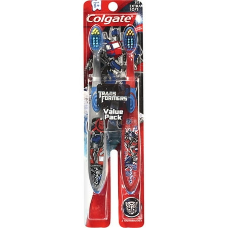 Colgate Transformers Battery Powered Extra Soft Value Pack Toothbrush, 2ct