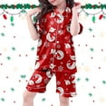 thumbnail image 5 of Gelikeya Christmas Pajamas Kids Boys Girls Size 12-13 Xmas Print Short Sleeve Shirts Shorts Pants 3 Piece Pajama Sets Loungewear Sleepwear Nightgown (D-Watermelon Red & 12-13 Years), 5 of 10