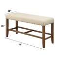 thumbnail image 2 of Benzara Sania Rustic Counter Height Bench In Ivory Linen, 2 of 3