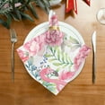 thumbnail image 2 of Dreamtimes Set of 4 Pink Flamingo Flowers Satin Napkin Square 20 Inches Table Napkins Soft Smooth Decorative Napkins for Wedding Banquet Party Decoration, 2 of 6