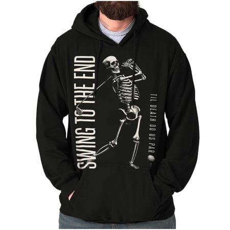 Funny Swing to the End Skeleton Golf Hoodie Hooded Sweatshirt Men Brisco Brands S