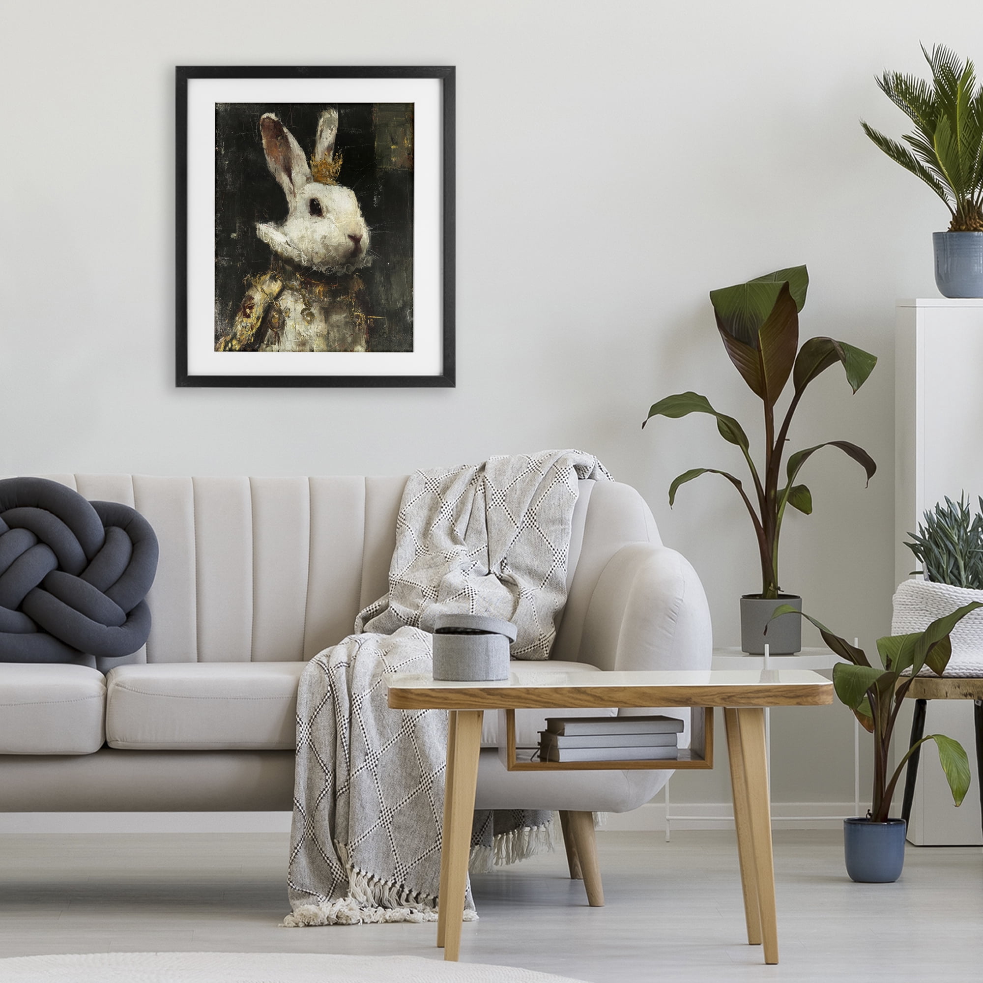 Stupell Industries Regal Hare Portrait Black Framed Print Under Glass, design by Svetlana Aleynikova
