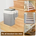 thumbnail image 6 of Stair Basket with Handle L-Shape Stair Baskets for Carpeted and Wooden Stairs 16.1×10.2×16.1 Inch Foldable Staircase Storage Organizer Cotton Linen Stair Step Storage Organizer for Office Home Decor, 6 of 10