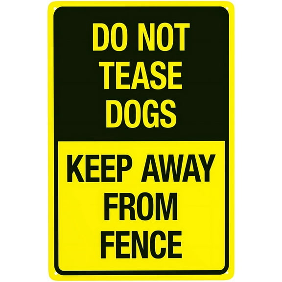 Do Not Tease Dogs Keep Away from Fence - 8"x12" Metal Security Warning Sign, Pet Safety Decor for Home Business Office Yard Street Road Residential Fence Outdoor