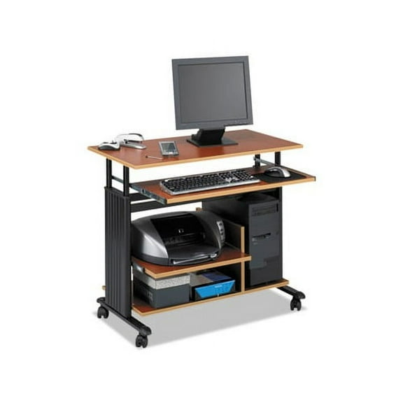 Safco MÜV Mini Tower Height Adjustable Wood Workstation in Cherry