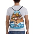 thumbnail image 2 of Kuqiui Animals on Noah's Ark Floating Print Drawstring Backpack Drawstring Bags,Draw String Back Bag Drawstring Bags for Sports,Gym,Travel,Swimming,Beach, 2 of 8