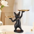thumbnail image 3 of Bandeja con estatua de bulldog a la moda para decoración del hogar, soporte para aperitivos, decoración de mesa negro, 3 of 7