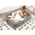 thumbnail image 6 of Bean Bag Chair Double human dog bed,Lazy sofa ,Loveseat,Fits You & Pets,Extra Large Floor Couch,Can sit or lie down,2-in-1,5 Adjustable Position, Plump Pillow,2 Seat,Chenille,Gray,Lazy Sofa Chair, 6 of 8