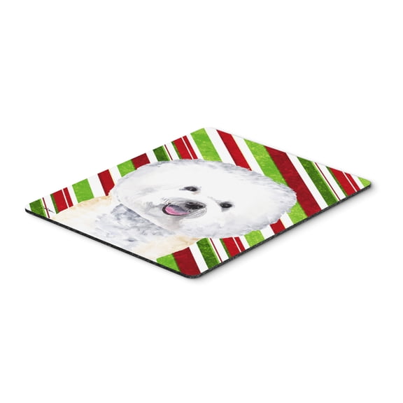Carolines Treasures SC9322MP "Bichon Frise Candy Cane Holiday Christmas Mouse Pad Hot Pad or Trivet" Large multicolor