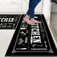 thumbnail image 2 of Kitchen Utensils Rugs Black Kitchen Mats for Floor 2 Piece, Anti Fatigue Floor Mat for Kitchen, Kitchen Floor Mats for in Front of Sink and Kitchen Matt for Standing for Kitchen Decor 17"X30"+17"X47", 2 of 6