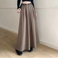 thumbnail image 4 of Njagoc3 Womens High - Waisted Suede Maxi Skirt, Solid Color, Retro for Summer Vintage Gatherings & Casual Outings, 4 of 6