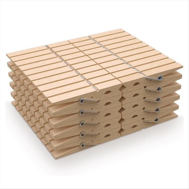 100 Pinzas de Madera para Ropa, Perfectas para Percheros, Manualidades y Uso Doméstico, Resistentes A la Intemperie, Duraderas y Versátiles