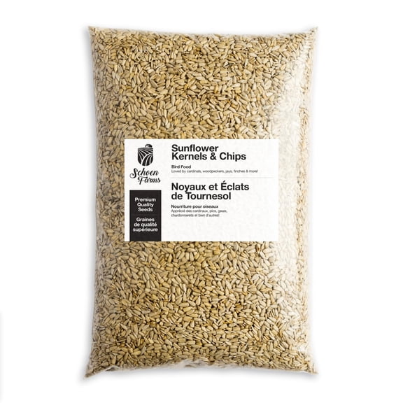 Schoen Farms Grains et Croustilles de Tournesol &acirc;?? Sac de 4,54 kg &acirc;?? Cœurs de Tournesol Décortiqués Graines d'Oiseau &acirc;?? Alimentation Sans Dégâts pour Poussin