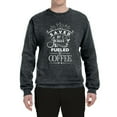 thumbnail image 2 of Wild Bobby Saved By Jesus Fueled By Coffee Inspirational/Christian Unisex Crewneck Graphic Sweatshirt, Heather Black, Medium, 2 of 5