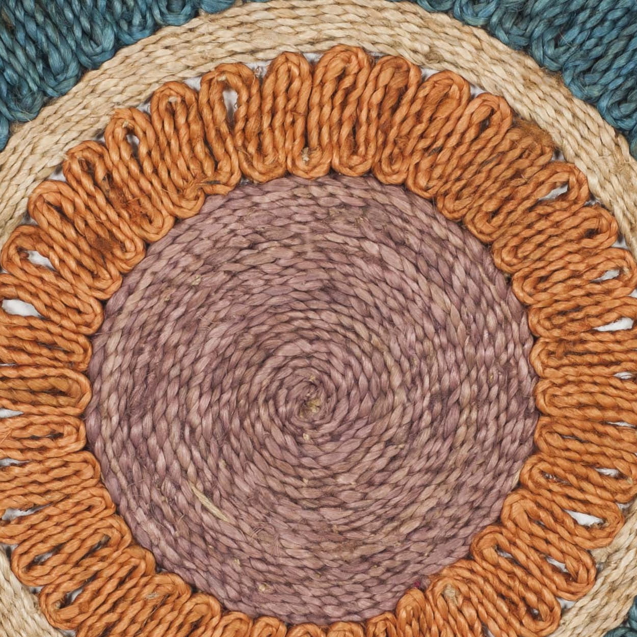 SAFAVIEH Natural Fiber Tanja Braided Jute Area Rug, Green/Multi, 7' x 7' Round