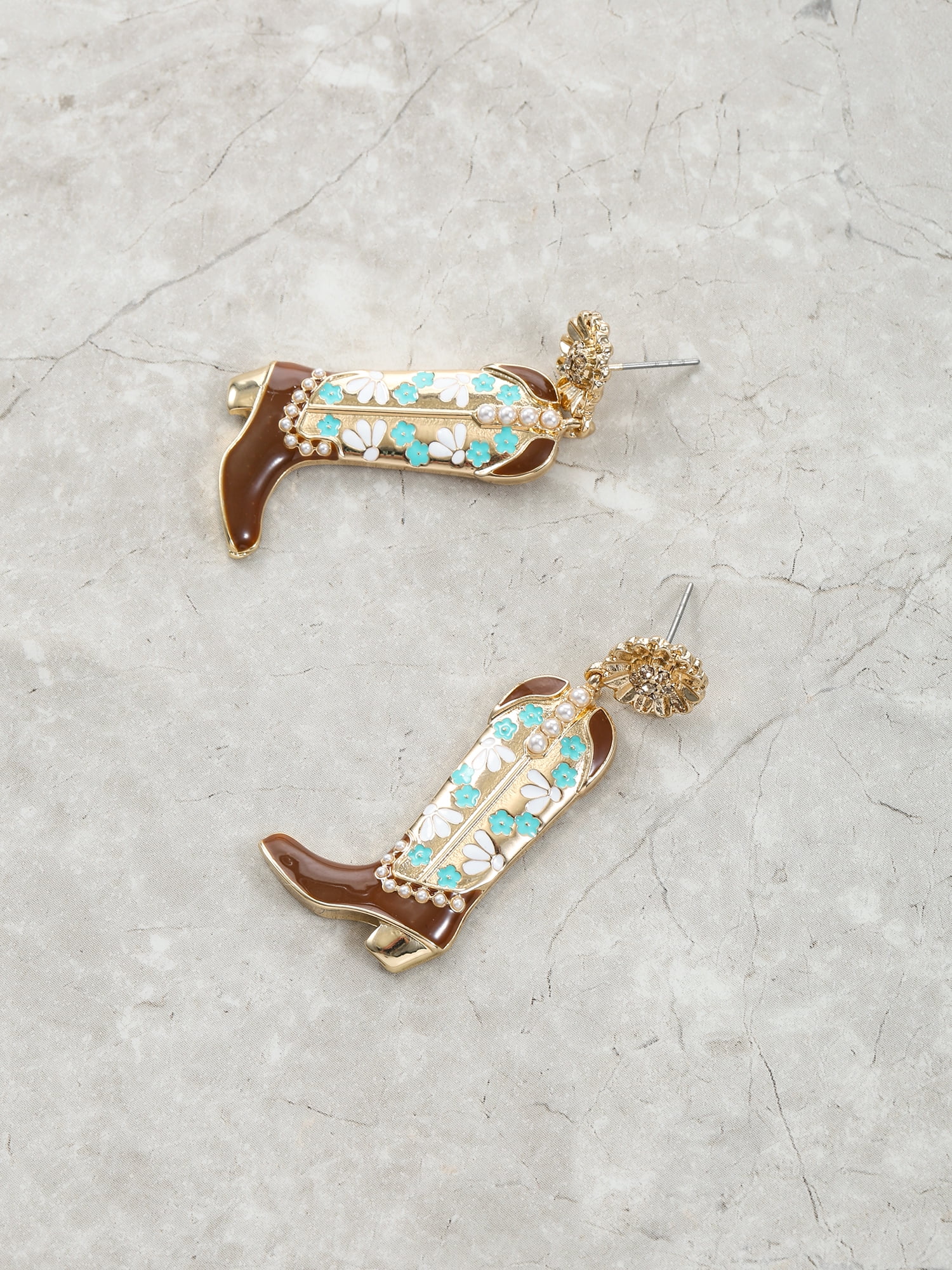 Packed Party Women's Sunflower Cowgirl Boot Earrings, 1 Pair