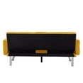 thumbnail image 6 of Convertible Sofa Bed, 75 Inch Linen Fabric Tufted Upholstered Accent Sofa Loveseat with Adjustable Back and Sturdy Legs, Folding Futon Sofa Bed Sleeper Couch Daybed for Living Room Bedroom, Yellow, 6 of 7