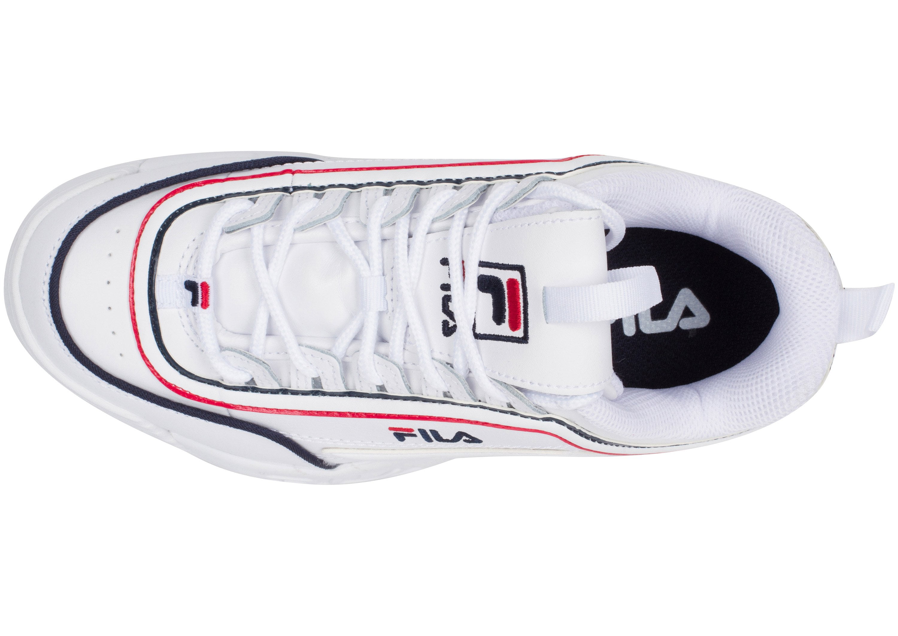 Fila Disruptor II Contrast Piping Big Kids' Shoes White-Navy-Red