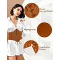 thumbnail image 5 of FEOYA Women Corset Belt Brown Vintage Elastic Wide Belt Lace Up Pirate Corset Belt Renaissance Corset Waistband Tied Waspie Belt Black PU Leathers Girdle for Dresses Daily Wear, 5 of 6