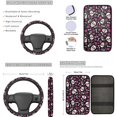 thumbnail image 3 of Jeiento Skull Car Seat Cover Full Set with Car Front Back Floor Mats Love Heart Armrest Cover Seatbelt Pads Cup Coaster Wristlet Keychain Universal Fits for Cars Truck Van SUV Sedan Auto Accessory, 3 of 7
