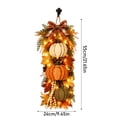 thumbnail image 3 of Light up Fall Teardrop Swag for Front Door, 21.65" Autumn Harvest Pumpkin & Maple Leaf Wreath Alternative with Warm LEDs, Thanksgiving Thanksgiving Porch Decor, 3 of 7