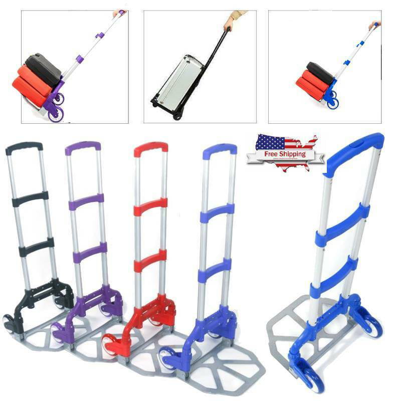 Portable Cart Folding Dolly Push Truck Hand Collapsible Trolley Luggage 170lbs ` 