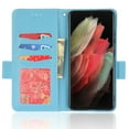 thumbnail image 2 of Wallet Case for Samsung Galaxy S23 Ultra, Soft Silicone Lychee Pattern PU Leather Shockproof Flip Cover with Card Slots Holder Magnetic Clasp Lock Drop Resistant Kickstand Phone Case,Cyanblue, 2 of 7