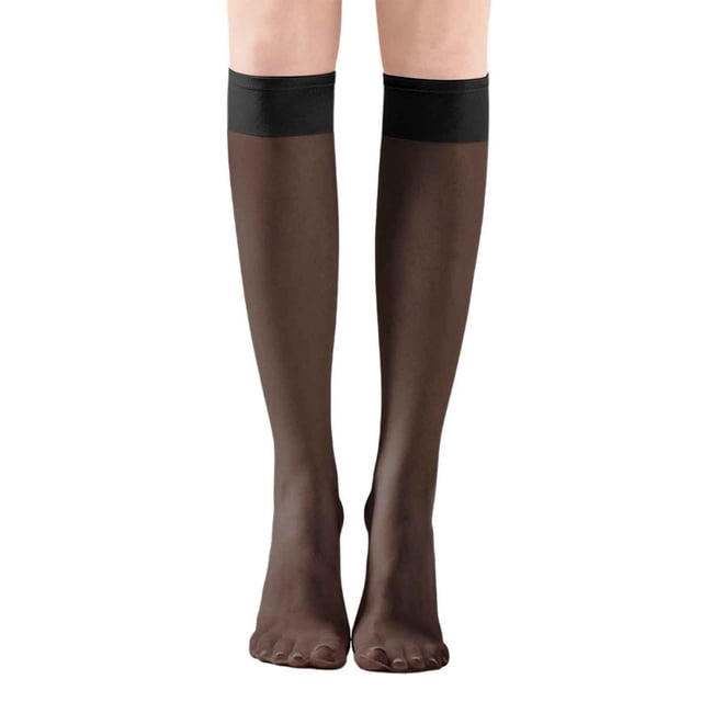 Fgnfyis Bas Unis pour Femmes 2 Pcs pour Femmes Accroc Été Bas Fins Confortables Transparents Noirs
