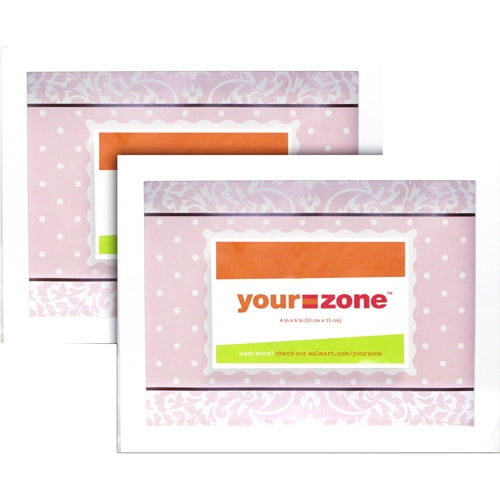 your zone baby shadow 4x6 picture frame, set of 2, white and pink finish