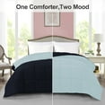 thumbnail image 2 of BedDecor 300 GSM 1Pcs Reversible Solid (Navy Blue-Light Blue, Full/Queen) 100% Egyptian Cotton Base Down Alternative Comforter, 2 of 8