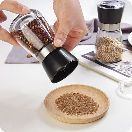 Peralng 1pcs Refillable Salt Grinder Pepper Grinder/ Shaker/ Dispenser- Multi-Function Pepper Mill - Spice Grinder - Salt and Pepper Shakers - Sleek, Sophisticated Spice Mill, Glass,