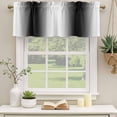 thumbnail image 3 of White Black Valances for Windows, Decorative Rod Pocket Window Valance Curtains, Modern Gradient Vertical Stripes Geometric Short Curtain Drapes for Kitchen/Living Room, 2 Panels, 42" W x 18" L, 3 of 8