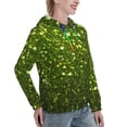 thumbnail image 6 of Uemuo Green Glitter Sparkle Pattern Women's Hoodie with Eye-catching Drawstrings- Casual Pullover Hoodie with Kangaroo Pocket, Stylish Hooded Sweatshirt-Small, 6 of 7