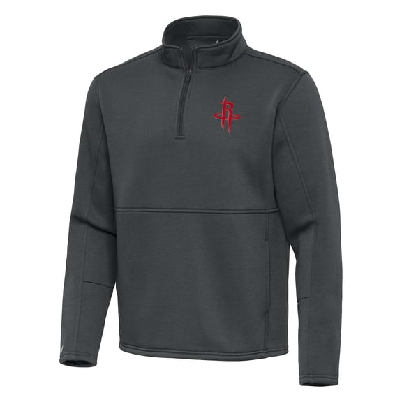 Men's Antigua Pewter Houston Rockets  Twist Quarter-Zip Pullover Top