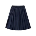 thumbnail image 5 of HAYIMI Child Girls Outfit Sets Solid Color School Dress Elegant Back Zipper Knee Length Outfit For Classroom Daily Wear Lapel Shirts With Bowtie Clothes Sets , Navy, 5 of 8