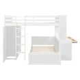 thumbnail image 6 of Harper & Bright Designs Full Over Twin Bunk Bed with Desk, Solid Wood Bunk Bed with Storage Shelves and Wardrobe, Twin Size Loft Bed with a Stand-Alone Bed, White, 6 of 14