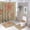 Boho Flower 3, variant on Bathroom Rugs Sets 4 Piece with Shower Curtain, Boho Flower Pattern Printed on Bathroom Rug and Shower Curtain Sets, Great for Master Bath Beach House Modern Home, 72 x 72 inches