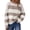 Coffee, variant on Women's Striped Sweater, Loose And Laid-back, Long-sleeved Pullover, Round-neck Knitted Top for Comfortable and Chic Everyday Outfits,Black,L