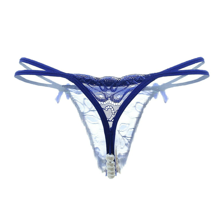 LBECLEY Japanese Panties and Bra Womens Lace Cutout Lace Thong Pearl Womens  Panties Panties Latex Leggings for Women Lift Women Underwear Set Blue One  Size 