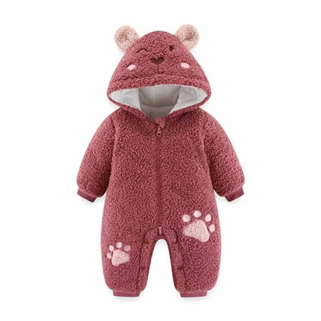 

Summer Savings Clearance 2022! Juebong Autumn Winter Infant Toddler Baby Long Sleeve Animal Ear Hooded Romper Zipper Jumpsuit Watermelon Red 6-9 Months