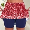 thumbnail image 2 of Noric Women's 2 in 1 High Waisted Athletic Skort 4th of July Print Built in Leggings Tummy Control Yoga Running Sports Gym Workout Shorts, 2 of 6