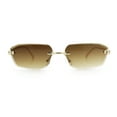 thumbnail image 6 of Luxury Gangster Rimless Jaguar Head Hinge Showy Sunglasses Gold - Brown, 6 of 8
