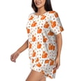 thumbnail image 2 of "Wukai Cartoon Squirrel Women's Pajama Set - Short-Sleeve Top and Shorts with Elastic Waistband and Pockets for Loungewear, Yoga, and Casual Wear-Large, 2 of 8